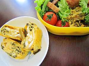 お弁当にぴったり☆高菜入り卵焼き レシピ・作り方